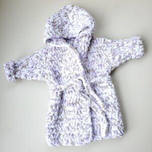 Handmade child's robe crochet soft chenille chunky yarn